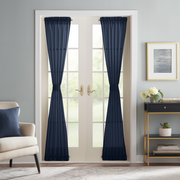 Royal Blue Linen French Door Curtain