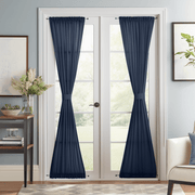 Royal Blue Linen French Door Curtain