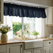 Royal Blue Linen Kitchen Valance