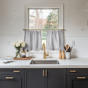 S-Fold Stone Grey Linen Cafe Curtains