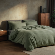 Sage Green Linen Duvet Cover