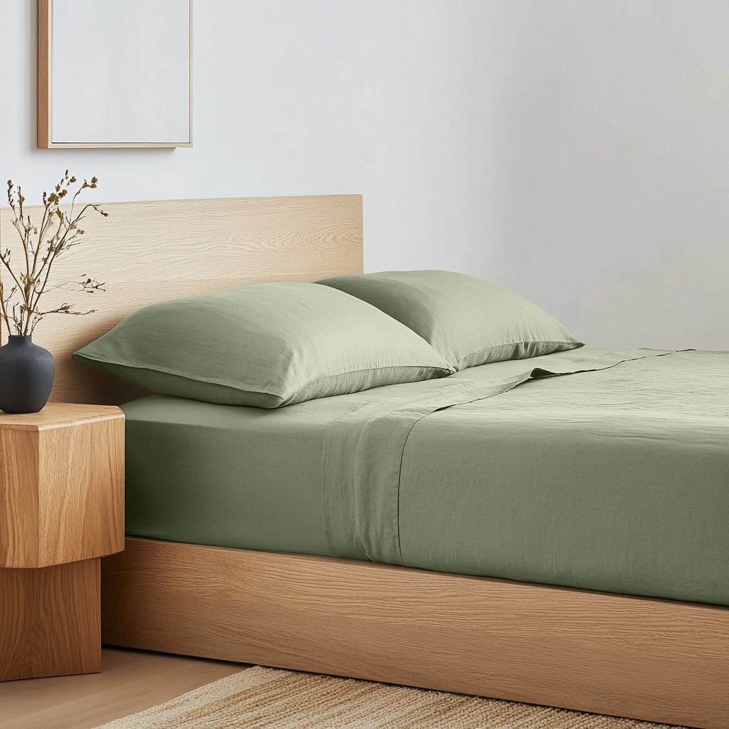 Sage Green Linen Extra & Ultra Deep Fitted Sheet