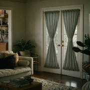 Sage Green Linen French Door Curtains