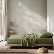 Sage Green Linen Extra & Ultra Deep Fitted Sheet