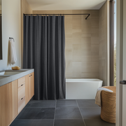 Dim Grey Linen Shower Curtain