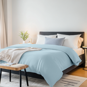 Sky Blue Linen Duvet Cover