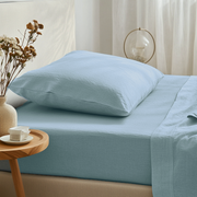 Sky Blue Linen Extra & Ultra Deep Fitted Sheet