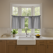 Stone Grey Kitchen Bay Linen Cafe Curtains
