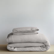 Stone Grey Washed Linen Duvet Cover Set