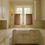 Tawny Brown Linen Cafe Curtains