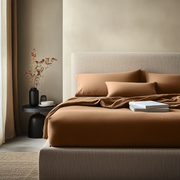 Tawny Warm Brown Linen Extra & Ultra Deep Fitted Sheet