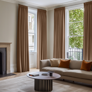 Tawny Warm Brown Pencil Pleat Curtains - Cotton Lining