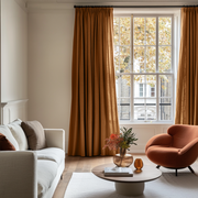 Terracotta Pencil Pleat Curtains