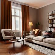 Clay Heavy Weight Linen Soundproof Curtains with Multitape