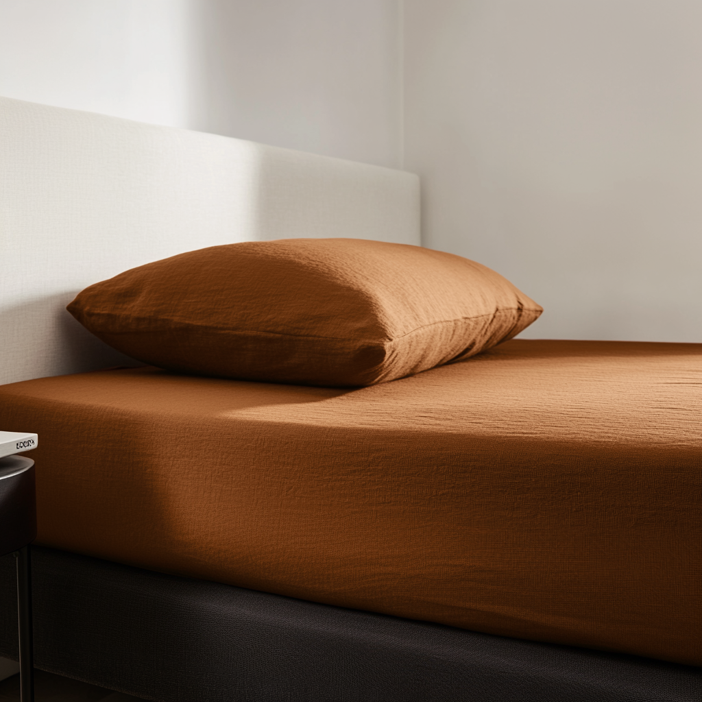 Terracotta Clay Heavyweight Linen Extra & Ultra Deep Fitted Sheet