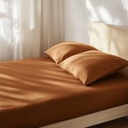 Terracotta Clay Heavyweight Linen Extra & Ultra Deep Fitted Sheet