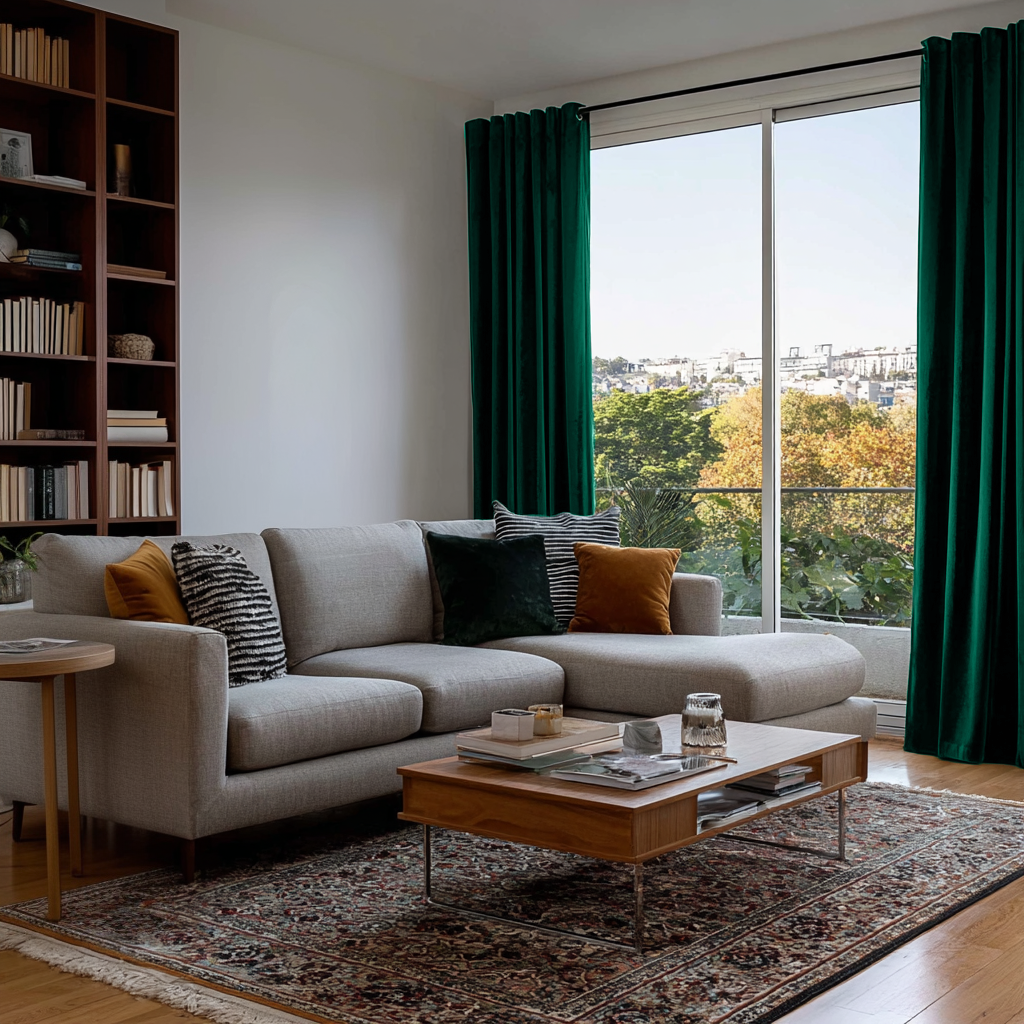 Emerald Green Velvet Eyelet Blackout Curtains