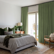 Sage Green Velvet Blackout Pencil Pleat Curtain Panel