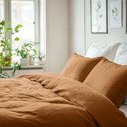Clay Washed Heavy Weight Linen Duvet Cover Set