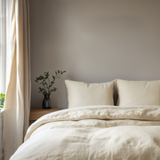 Cream Washed Linen Duvet Cover Set