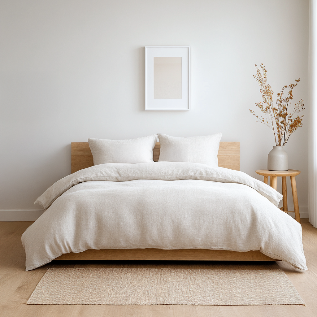 Off-White Washed Linen Duvet Cover Set