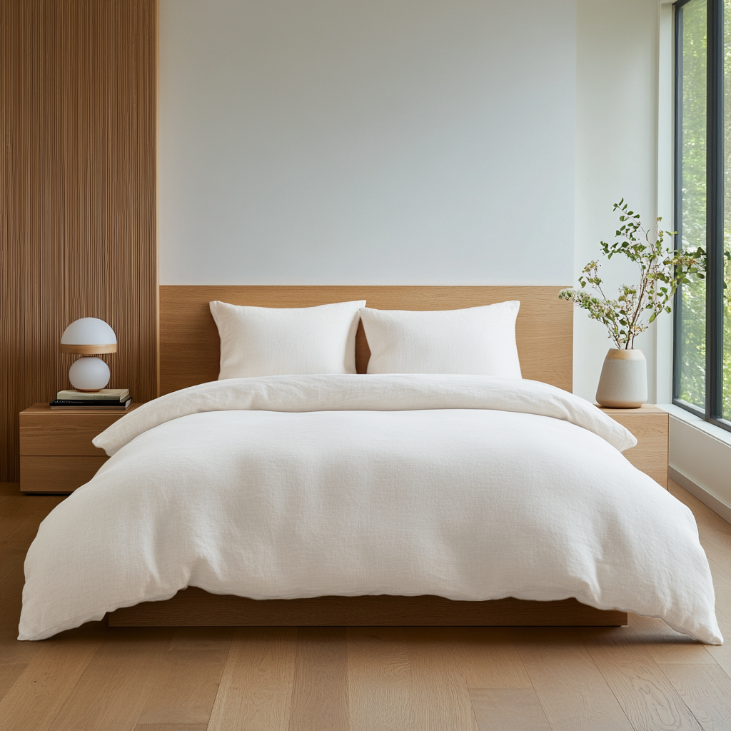 Off-White Washed Heavy Weight Linen Duvet Cover Set
