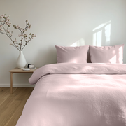 Dusty Pink Washed Linen Duvet Cover Set