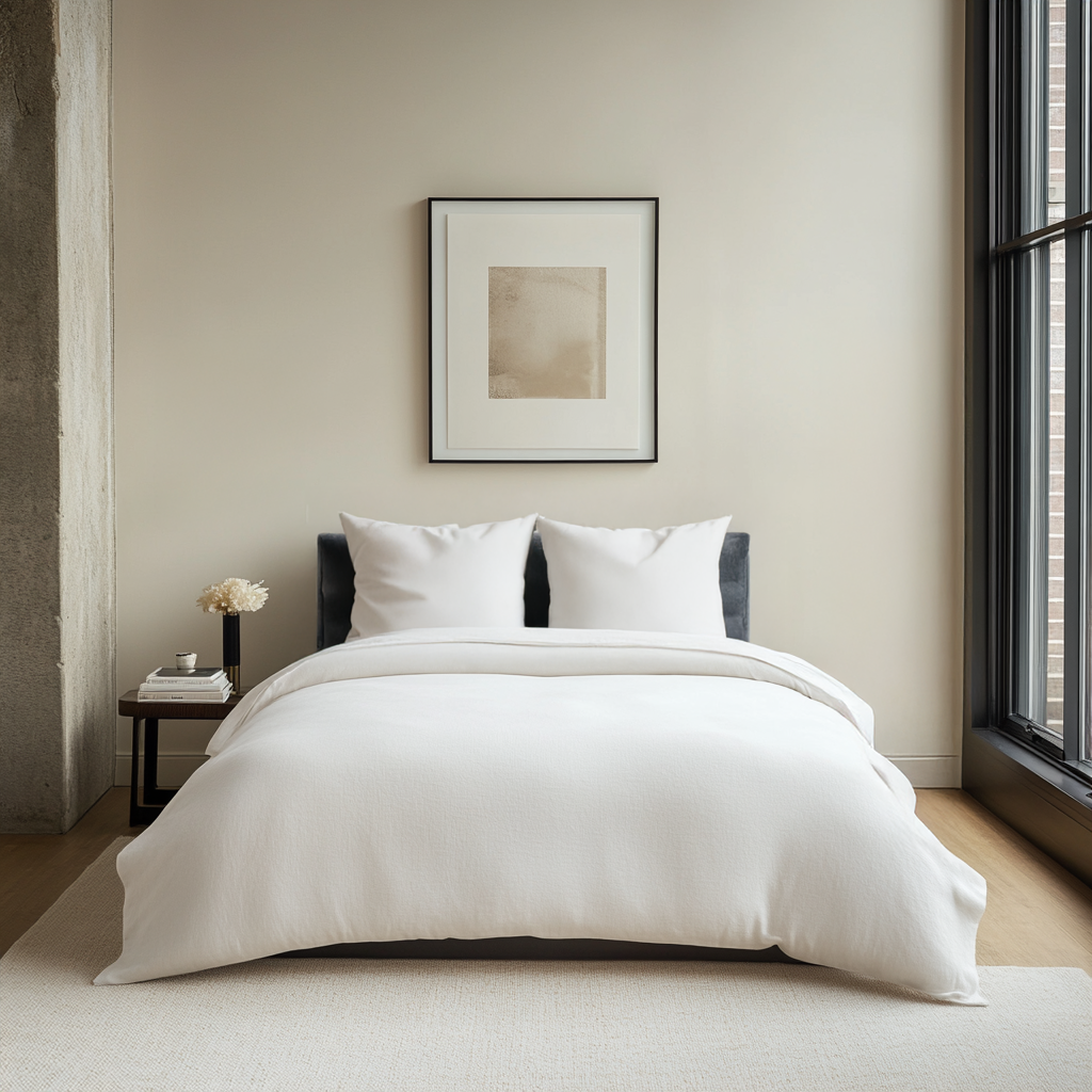 Off-White Washed Linen Duvet Cover Set