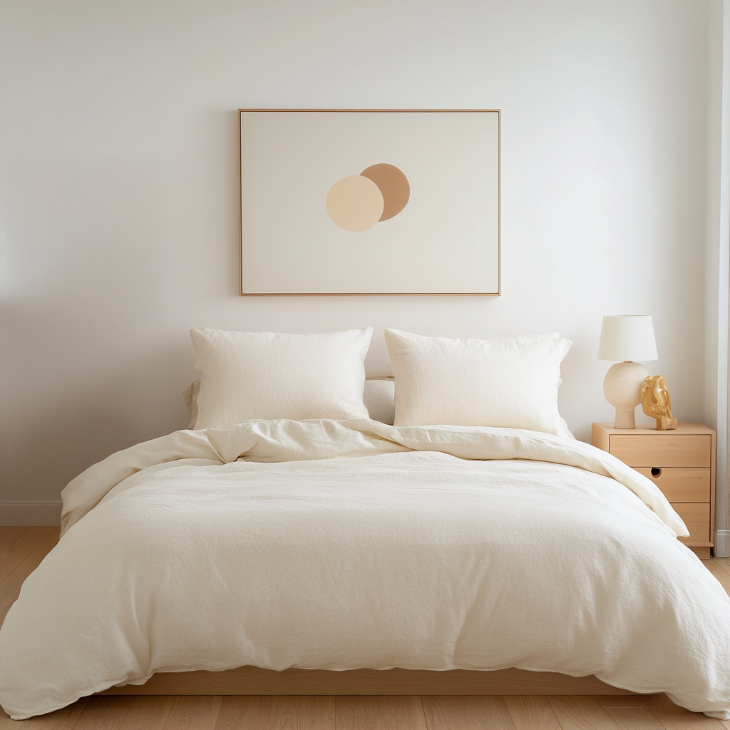 Off-White Washed Heavy Weight Linen Duvet Cover Set