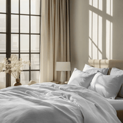 White Washed Linen Duvet Cover Set