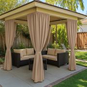 Waterproof and Windproof Outdoor Curtains For Gazebo - Linen - Rod Pocket