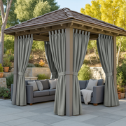 Waterproof and Windproof Outdoor Curtains For Gazebo - Grey - Tab Top