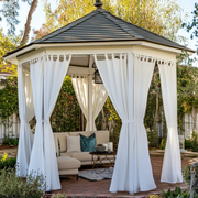 Waterproof and Windproof Outdoor Curtains For Gazebo - White - Tab Top