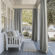 Grey Outdoor Rod Pocket Curtains For Screened or Open Porch