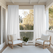 White Outdoor Rod Pocket Curtains For Screened or Open Porch