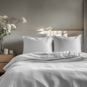 White Washed Linen Duvet Cover Set