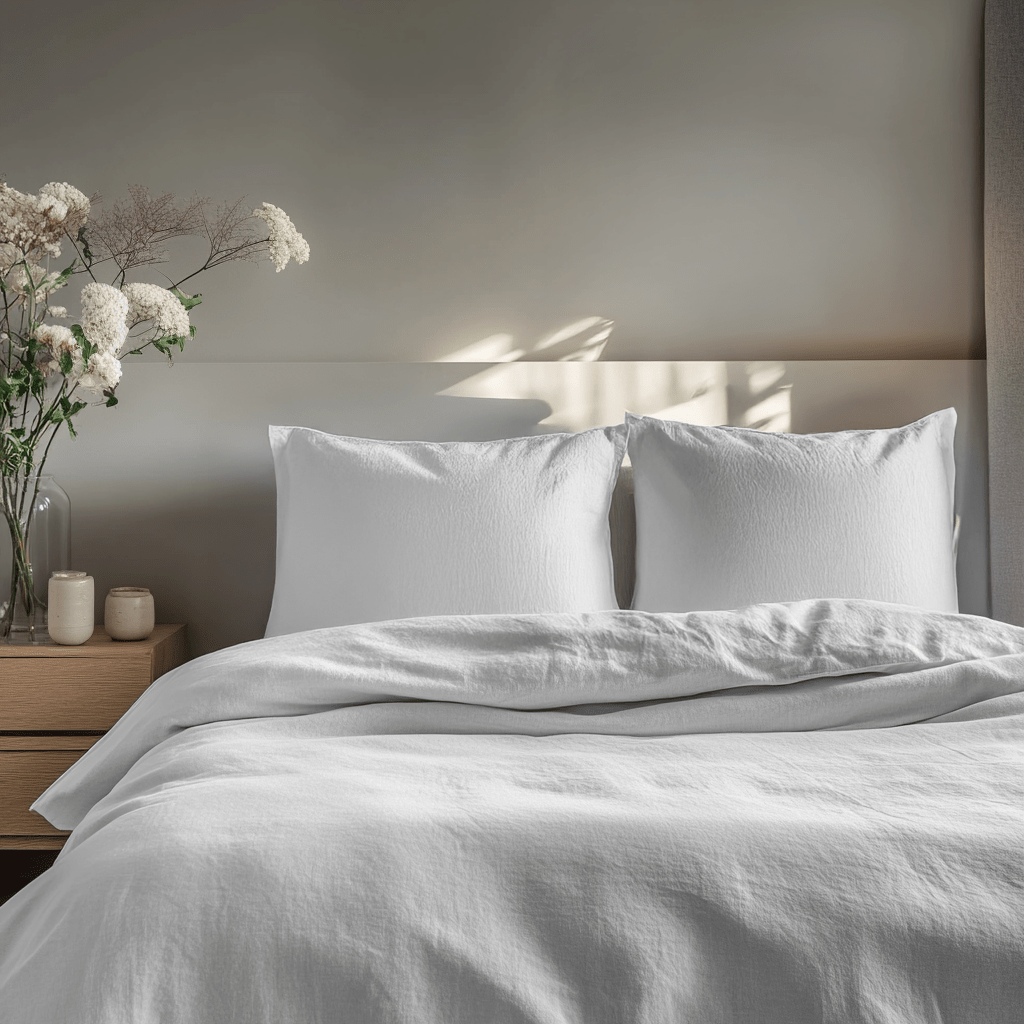 White Washed Linen Duvet Cover Set