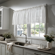 White Linen Kitchen Valance