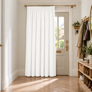 Thermal Door Curtains Pencil Pleat Curtain in a Hallway with White Walls
