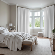 White Linen Thermal Pencil Pleat Curtains