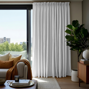 White Linen Thermal Pinch Pleat Curtain