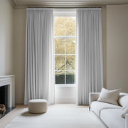 White Pencil Pleat Curtains - Unlined