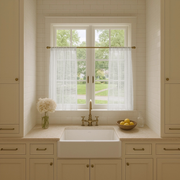 White Sheer Linen Cafe Curtains