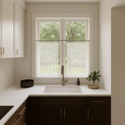 White Sheer Linen Cafe Curtains