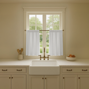 White Thermal Linen Cafe Curtains
