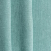 Aquamarine Blue Linen Pole Pocket Curtain with Blackout Lining - Custom Sizes & Colours