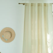 Linen Back Tab Curtain Panel, Color: Cream