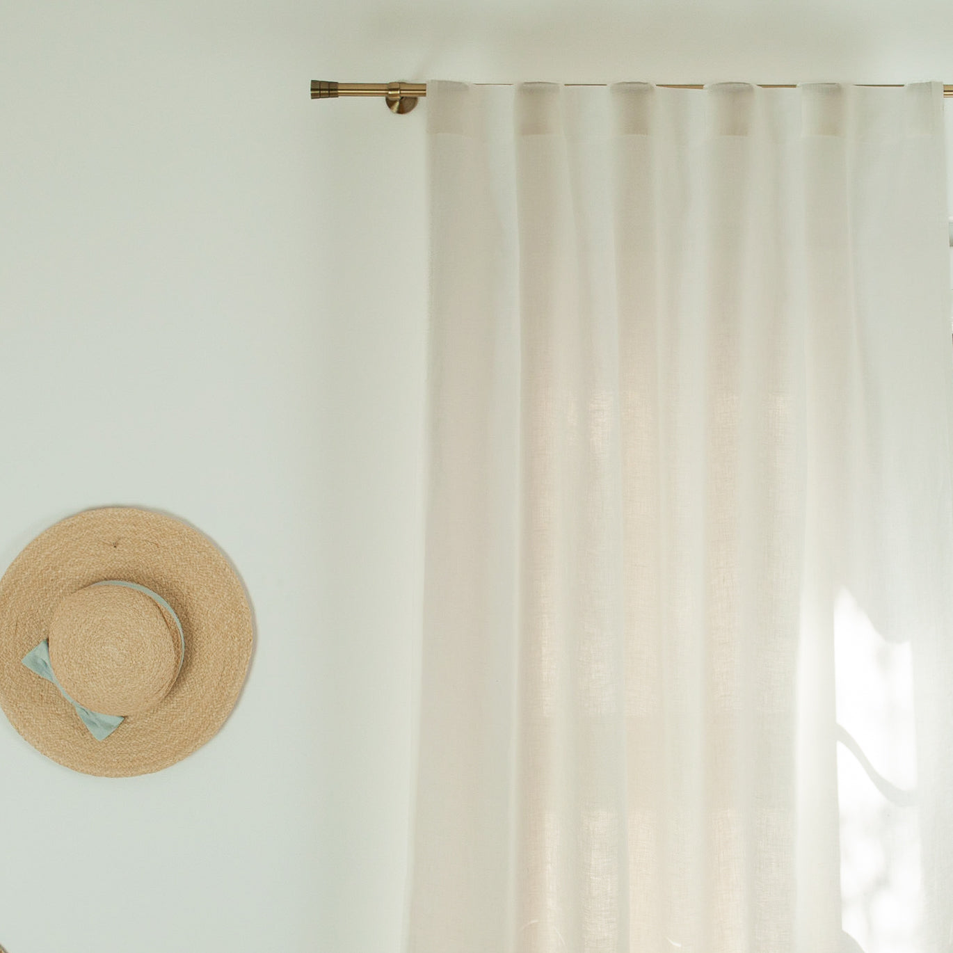 Linen Back Tab Curtain Panel, Color: Off-White