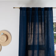 Linen Back Tab Curtain Panel, Color: Royal Blue