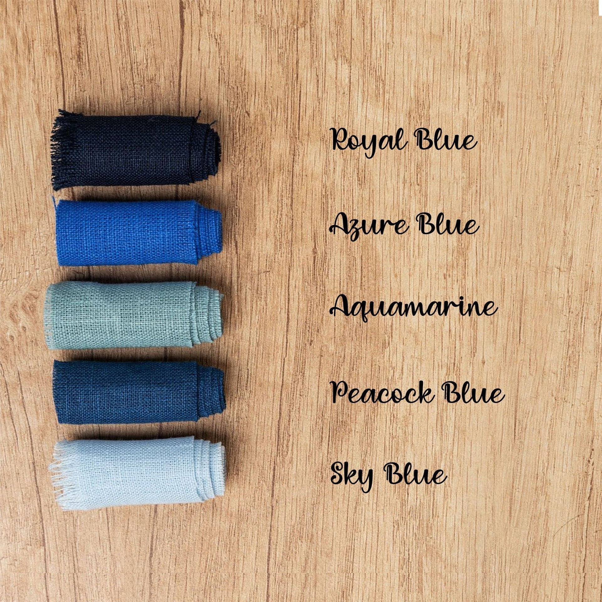 color: Royal Blue, color: Azure Blue, color: Aquamarine, color: Peacock Blue, color: Sky Blue
